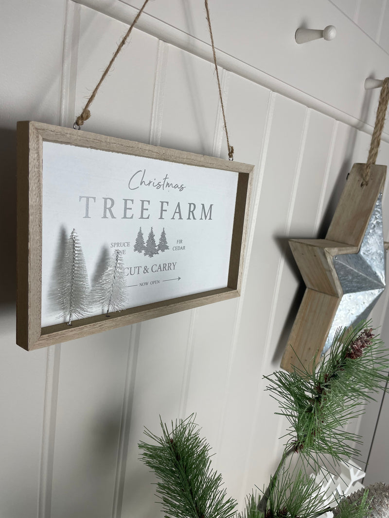 Christmas tree farm wooden sign plaque