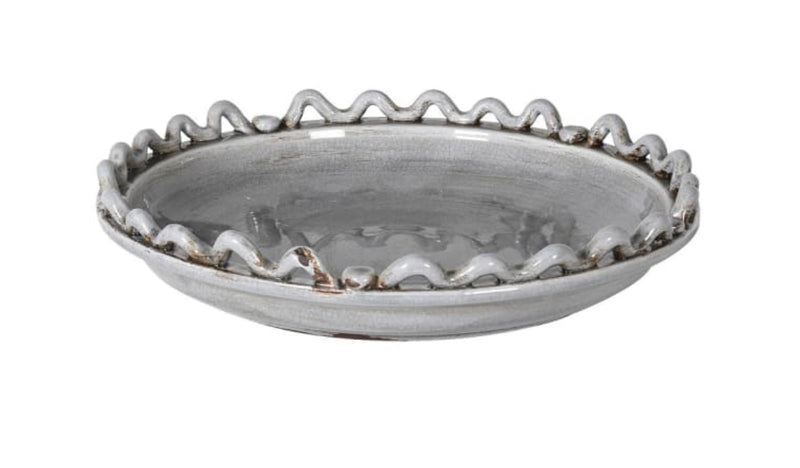 Large Grey wave bowl plate tray