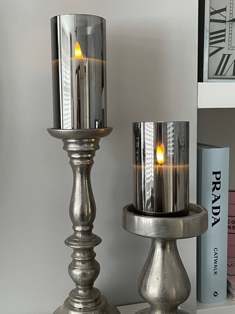 Smoked Grey Flameless LED candle 13cm
