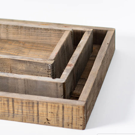Reclaimed rustic rectangular tray