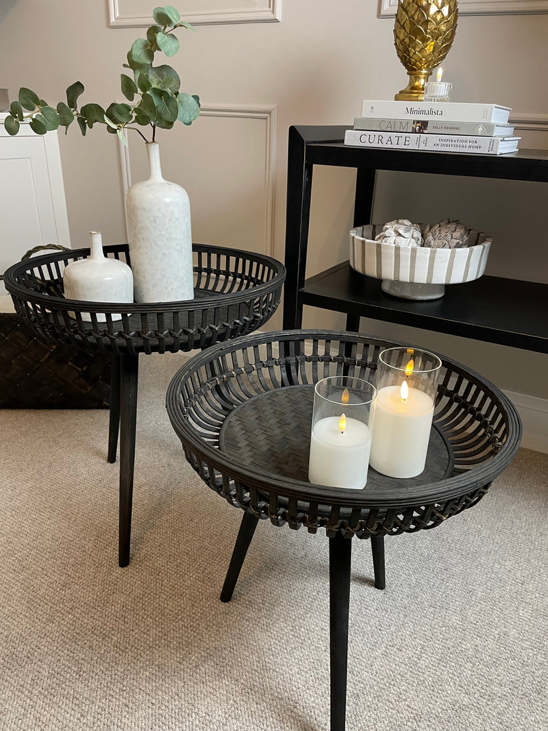 Large bamboo round side table