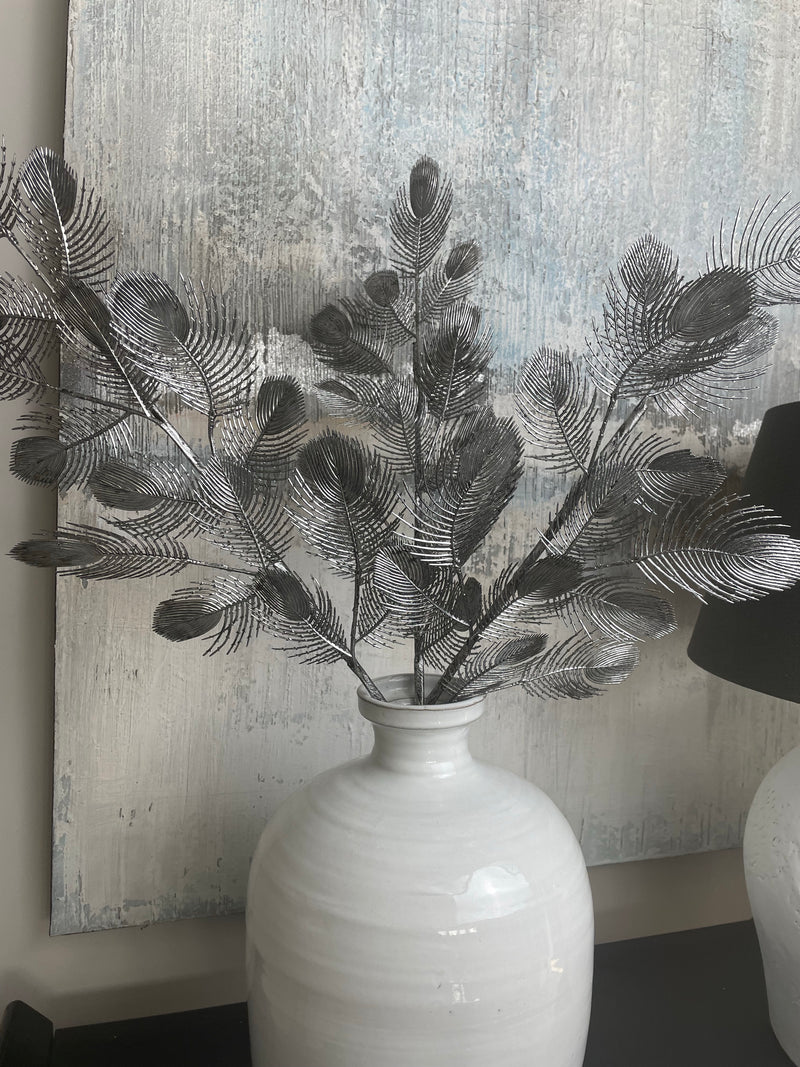 Parlane silver Peacock spray stem