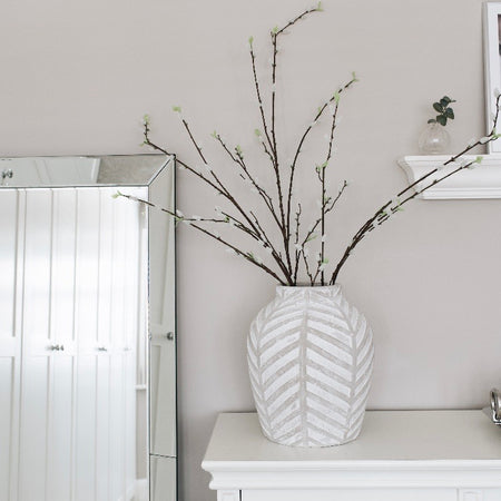 Bloomville large chevron stone rustic vase