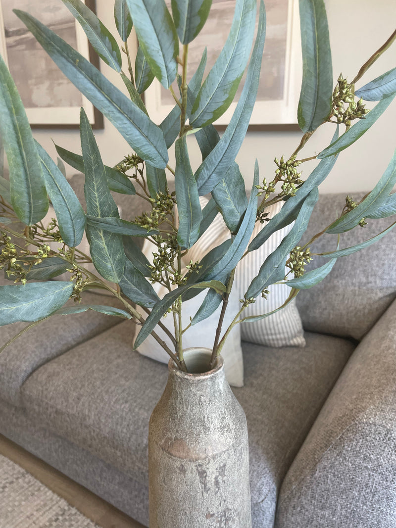 Green Willow seeded eucalyptus spray stem