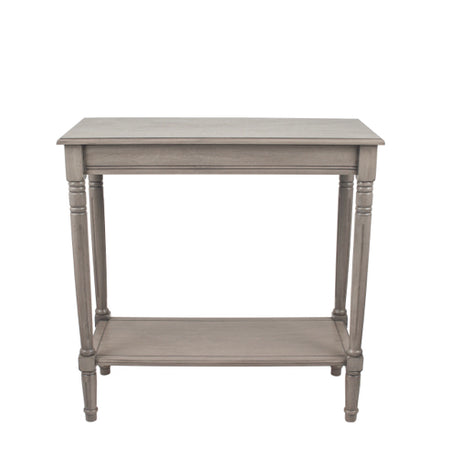 Simple turned leg taupe stone console table 80cm