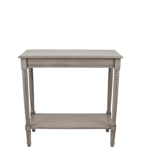 Simple turned leg taupe stone console table 80cm