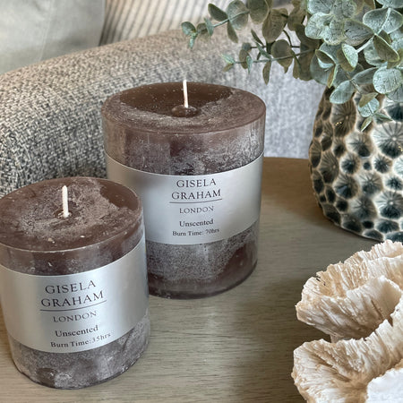 Dark grey pillar candle 10cm