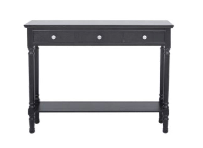 Black slim console table