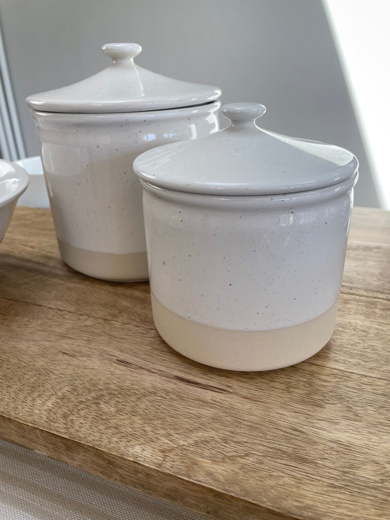 Two Tone Large Ceramic Canister