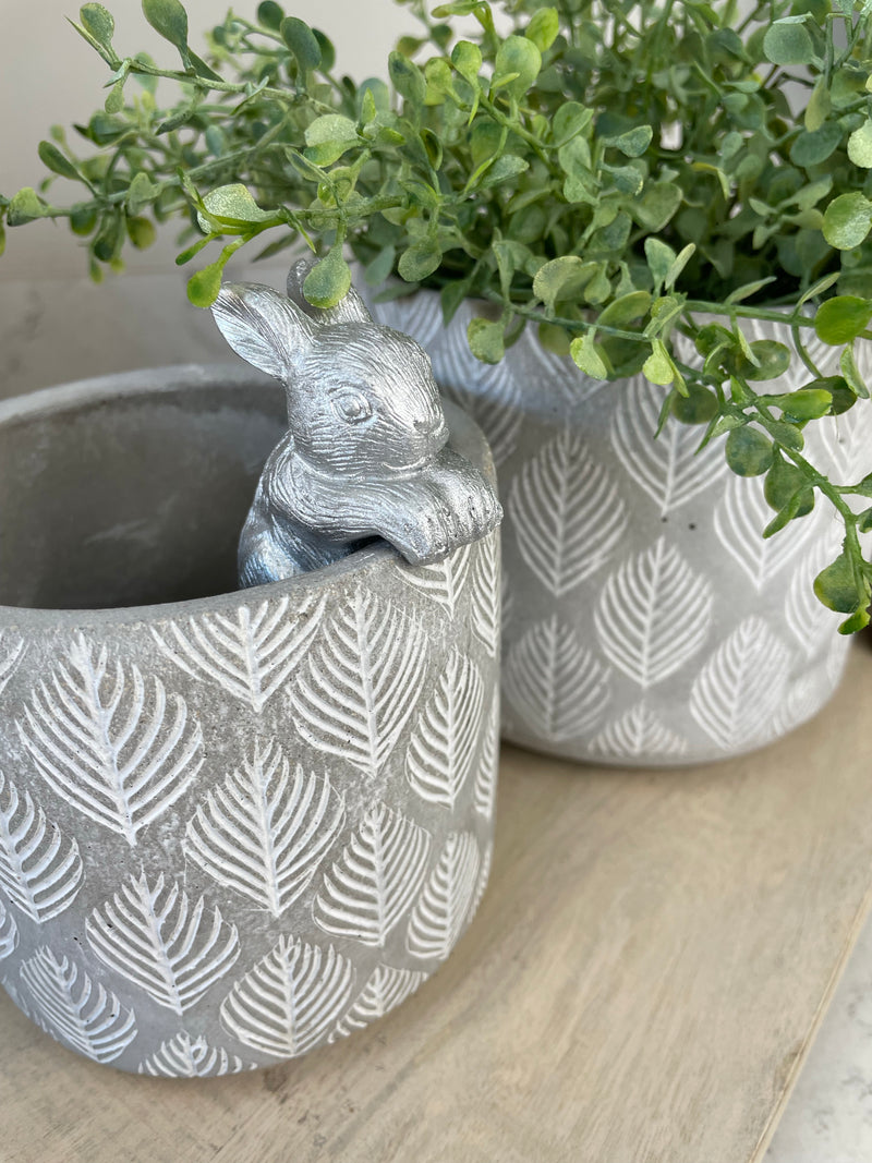 Silver Rabbit Pot Hanger 9cm