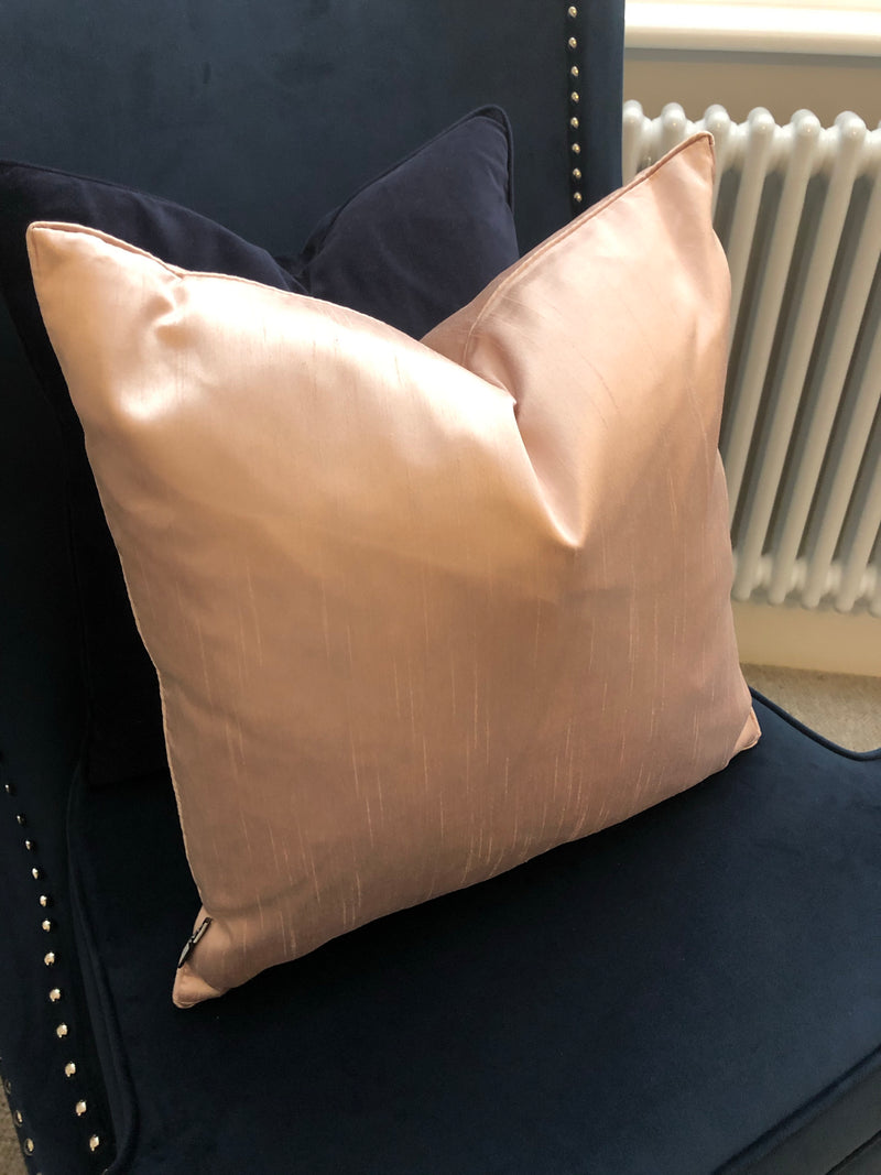 Pink silk look cushion 45cm