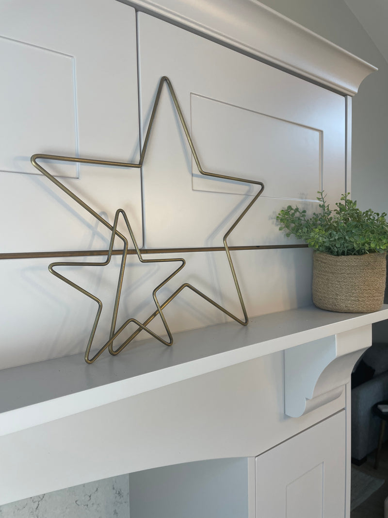 Brass bronze gold metal star 3 sizes