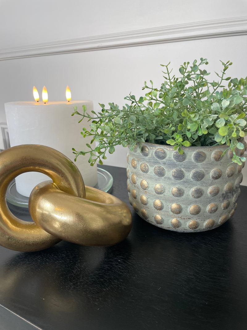 Gold bobble plant pot