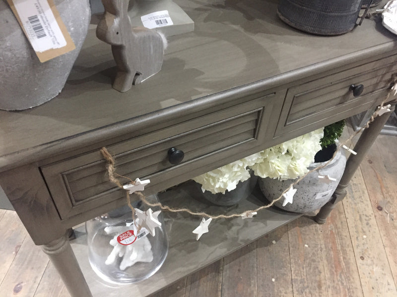 Taupe two drawer console
