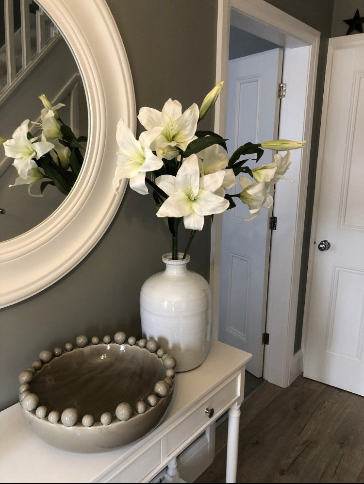 Cream Ceramic Bobble Bowl