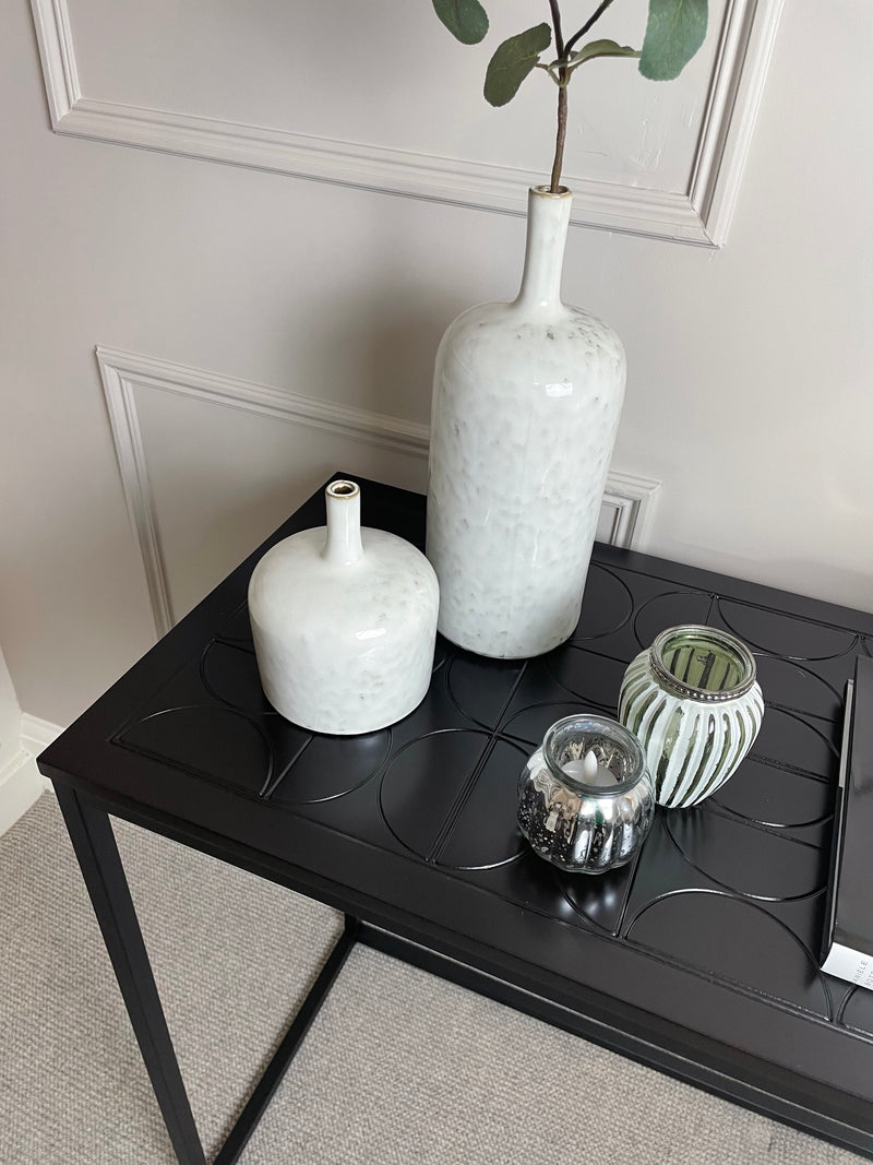 Black Metal Embossed Console Table