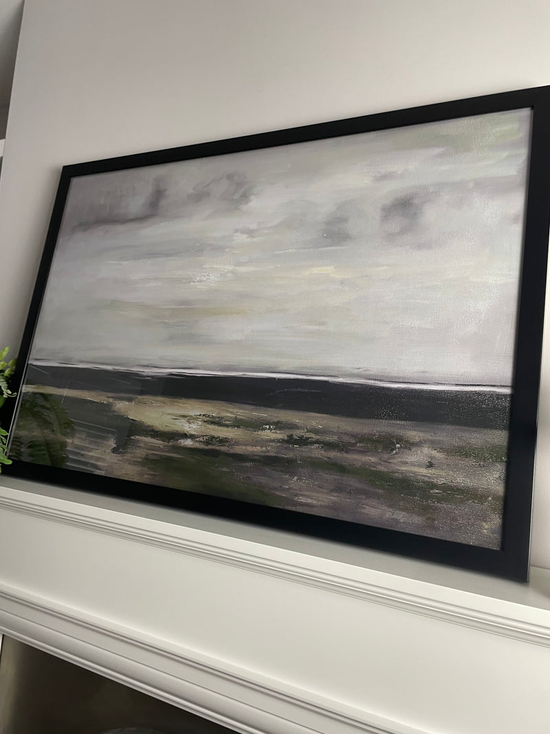 Cloudy scene landscape abstract framed picture