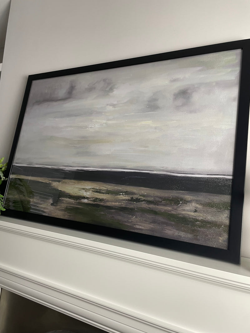 Cloudy scene framed picture