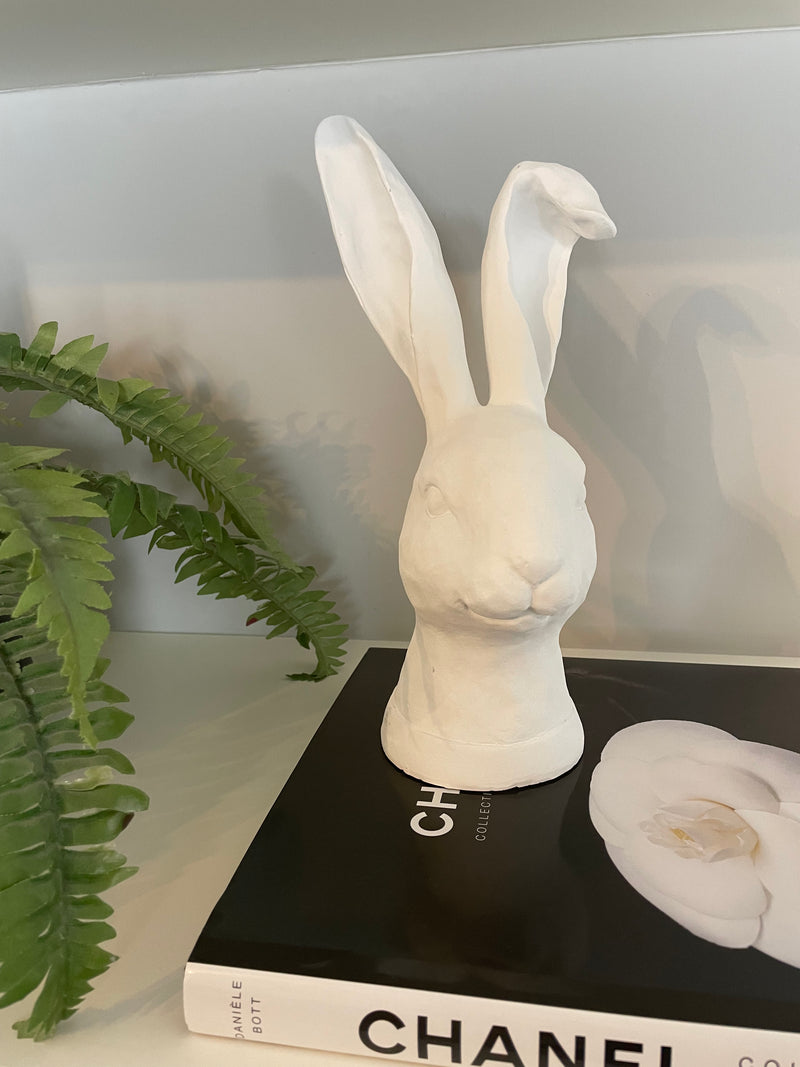White Ear Flop Rabbit Head
