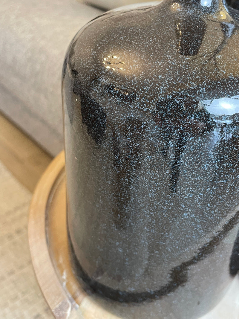 Small black speckled Vormark bottle vase
