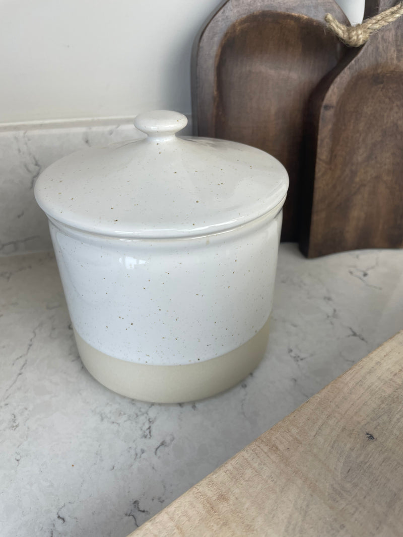 Two Tone Large Ceramic Canister