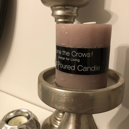 Taupe Hand poured pillar candle