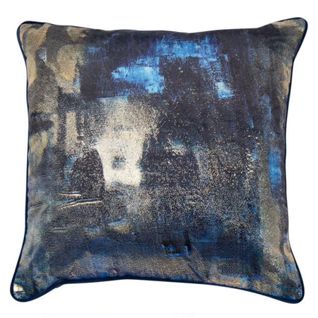 Navy and gold piped luxe Twilight cushion