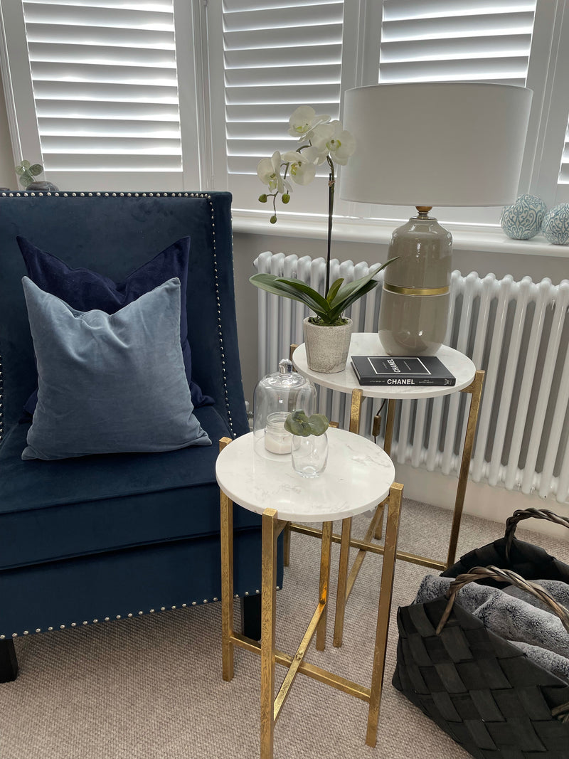 White Marble topped gold table