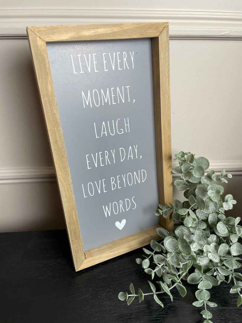 Love beyond words wooden sign
