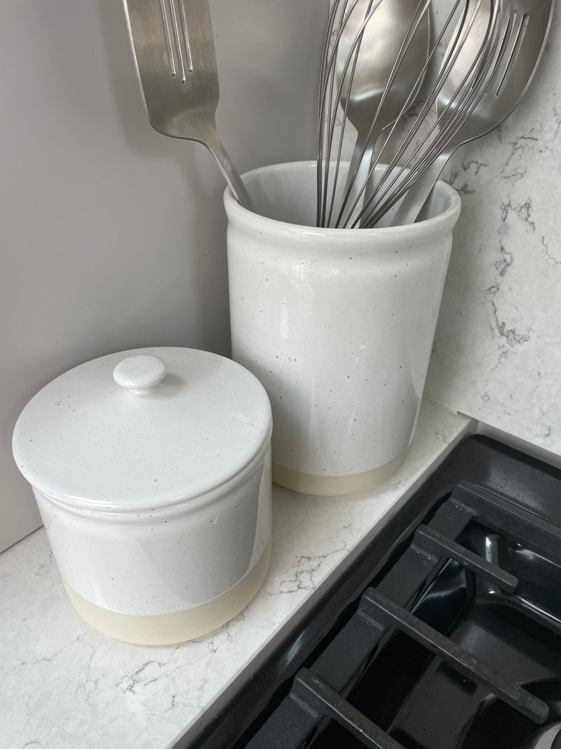 Two Tone Medium Ceramic Canister