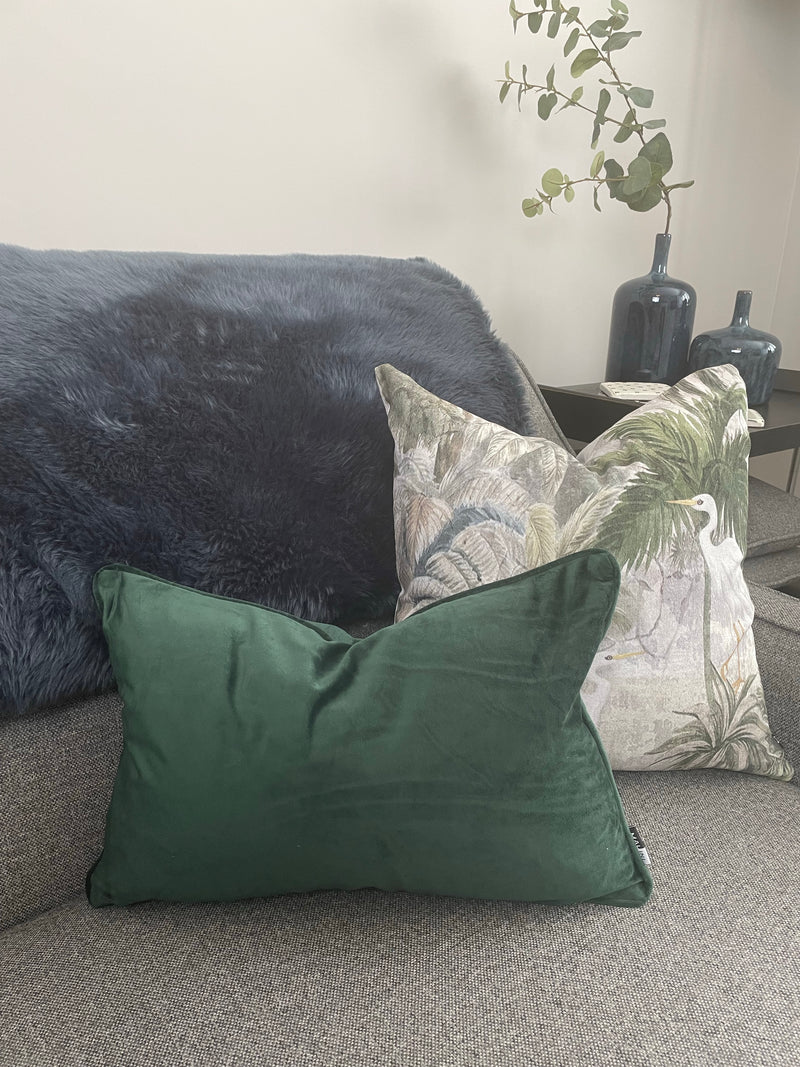 Coppa jungle leaf print heron cushion