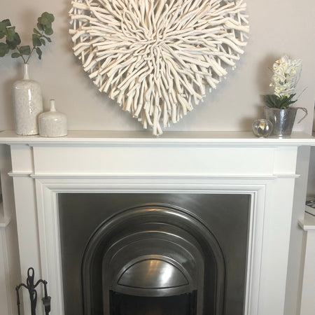 Huge white chunky twig heart