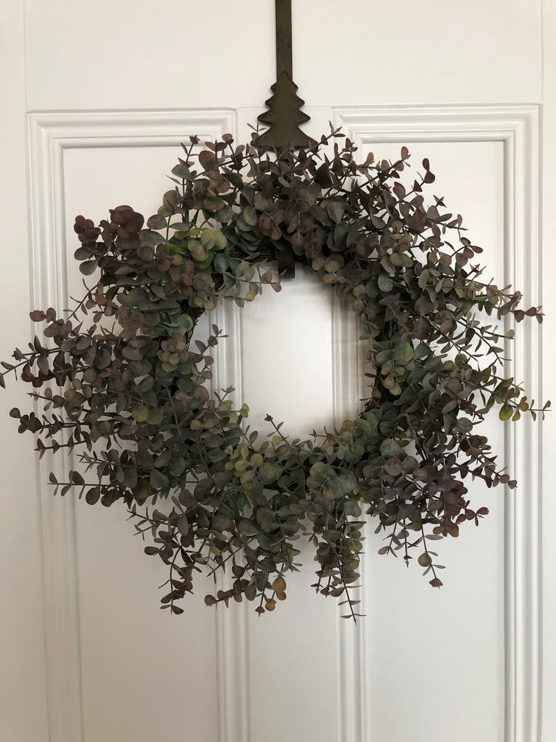 Iron Christmas tree stag reindeer star wreath door hanger hook 3 styles