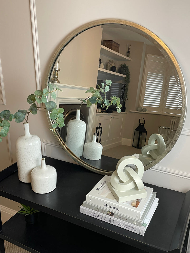 Round Simple champagne Silver mirror 80cm & 60cm