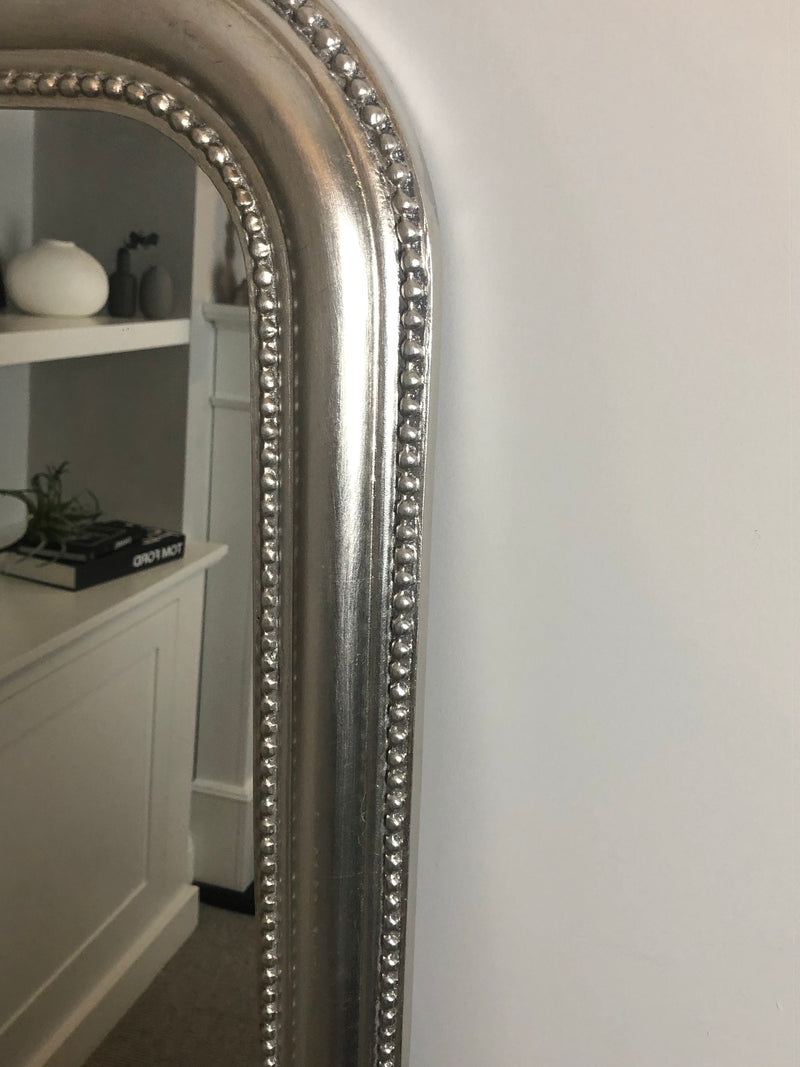 Silver arched beaded tall full length mirror kit