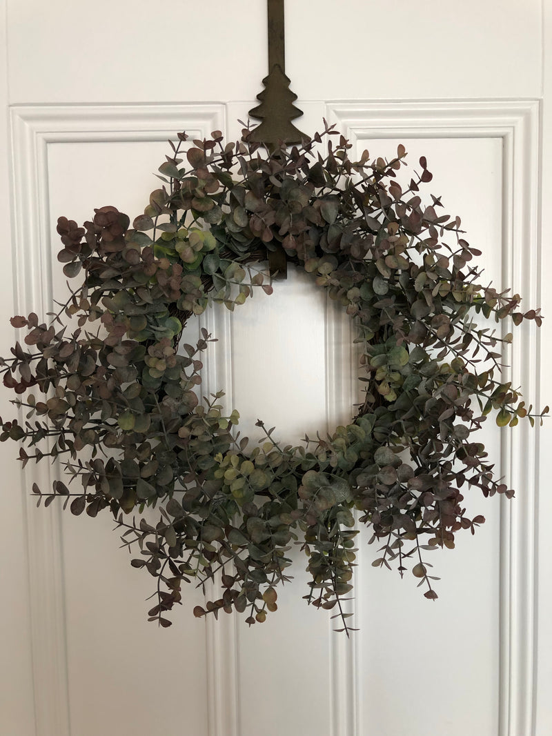 Iron Christmas tree stag reindeer star wreath door hanger hook 3 styles