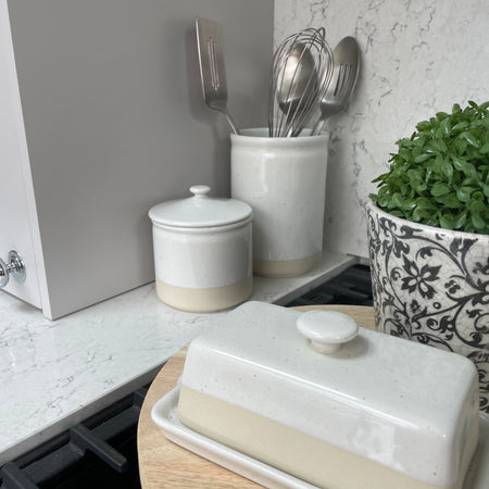 Two Tone Medium Ceramic Canister