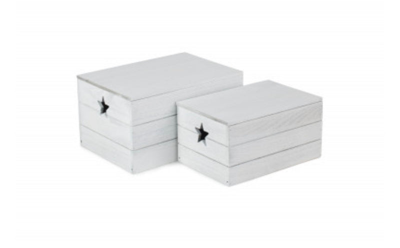 Large star white lidded box