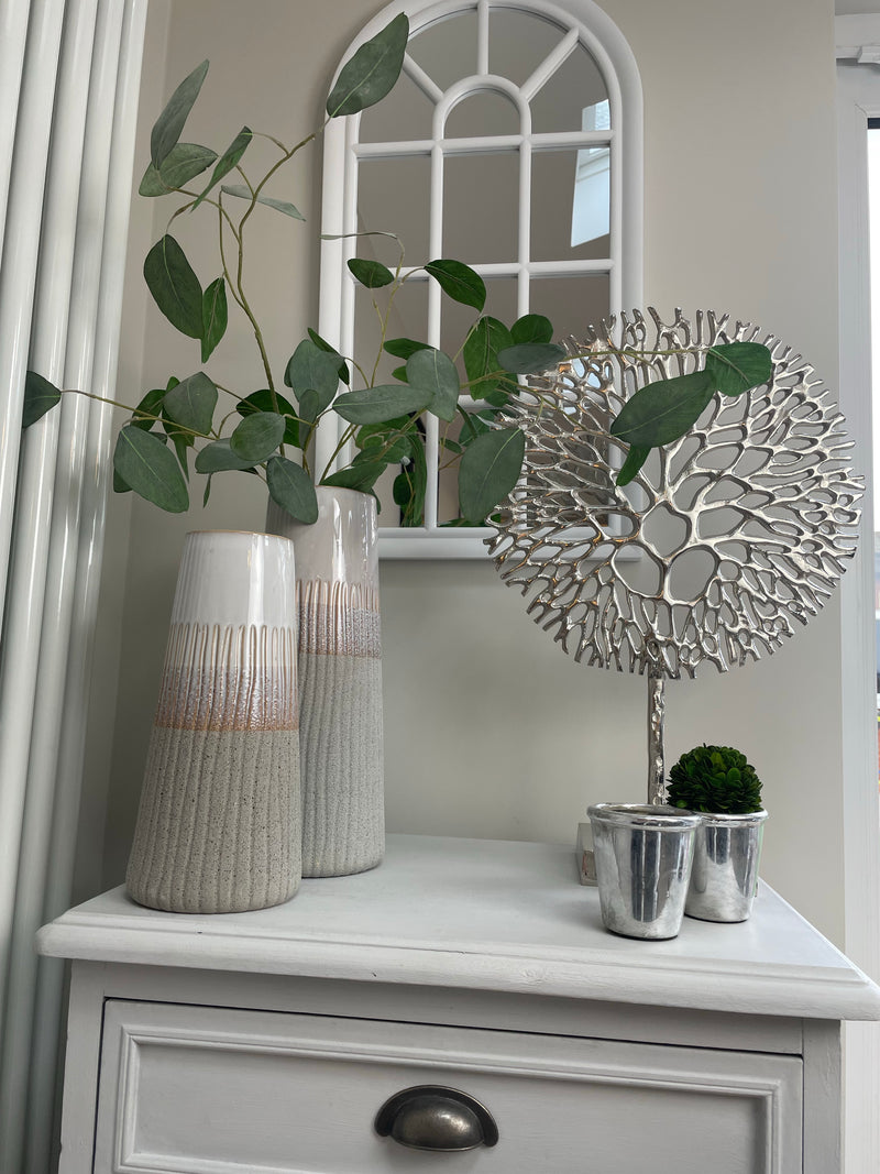 Natural grey sandstone two tone ombré vase
