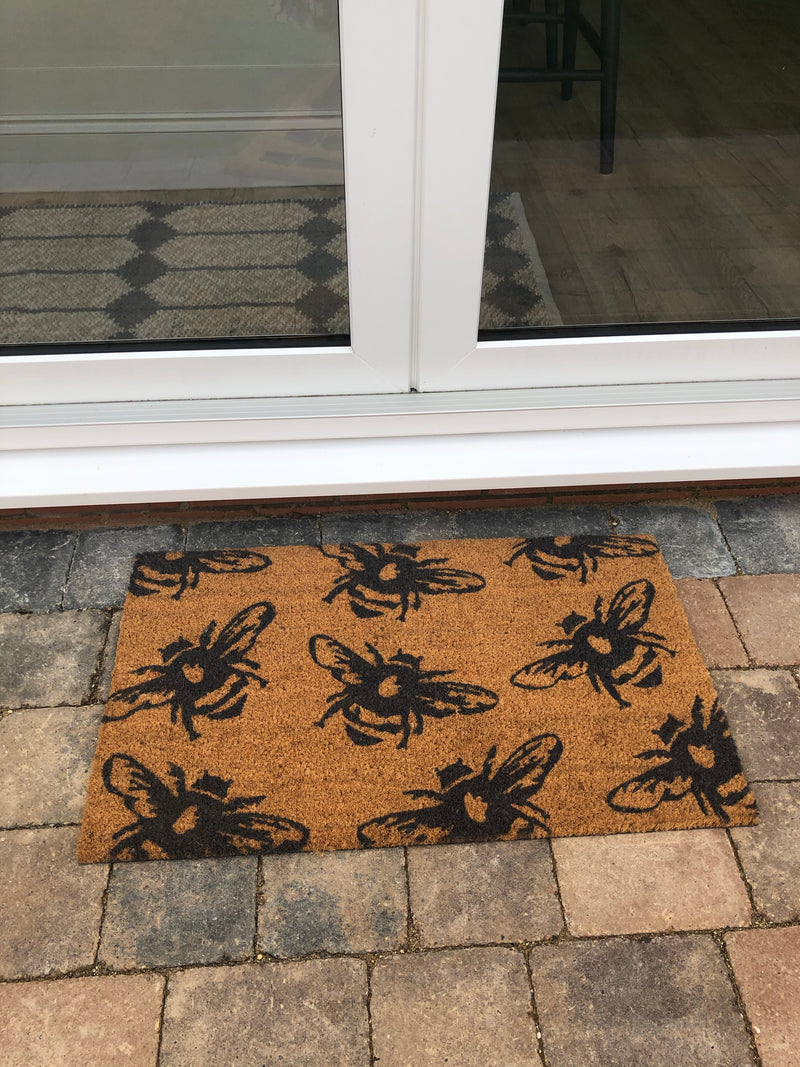 Buzzy Bees coir rug Doormat with rubber base