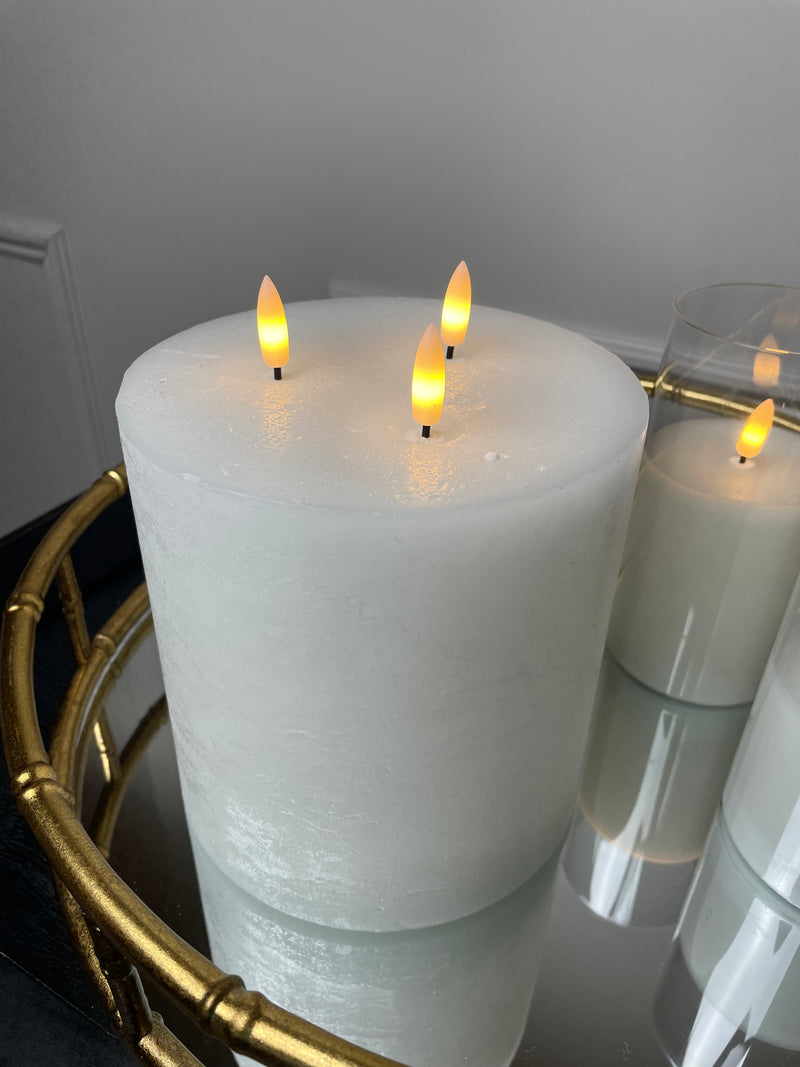 Triple wick rustic LED candle