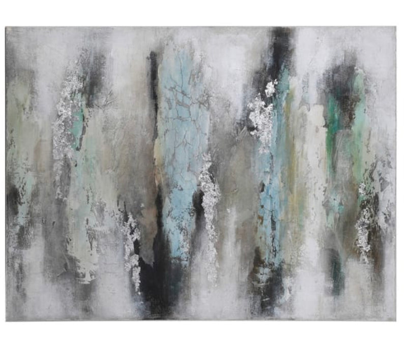 Celadon Abstract Textural Painting