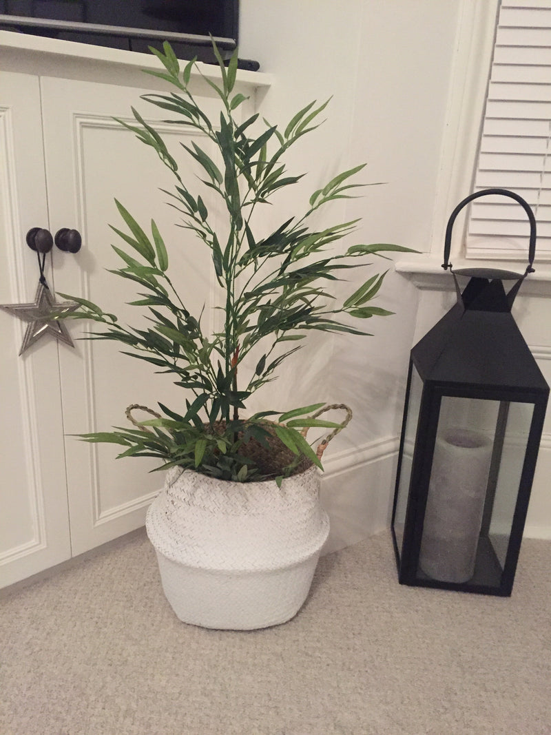 Faux  Bamboo in Black Pot