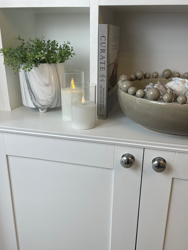Large Chunky marble plant pot on feet
