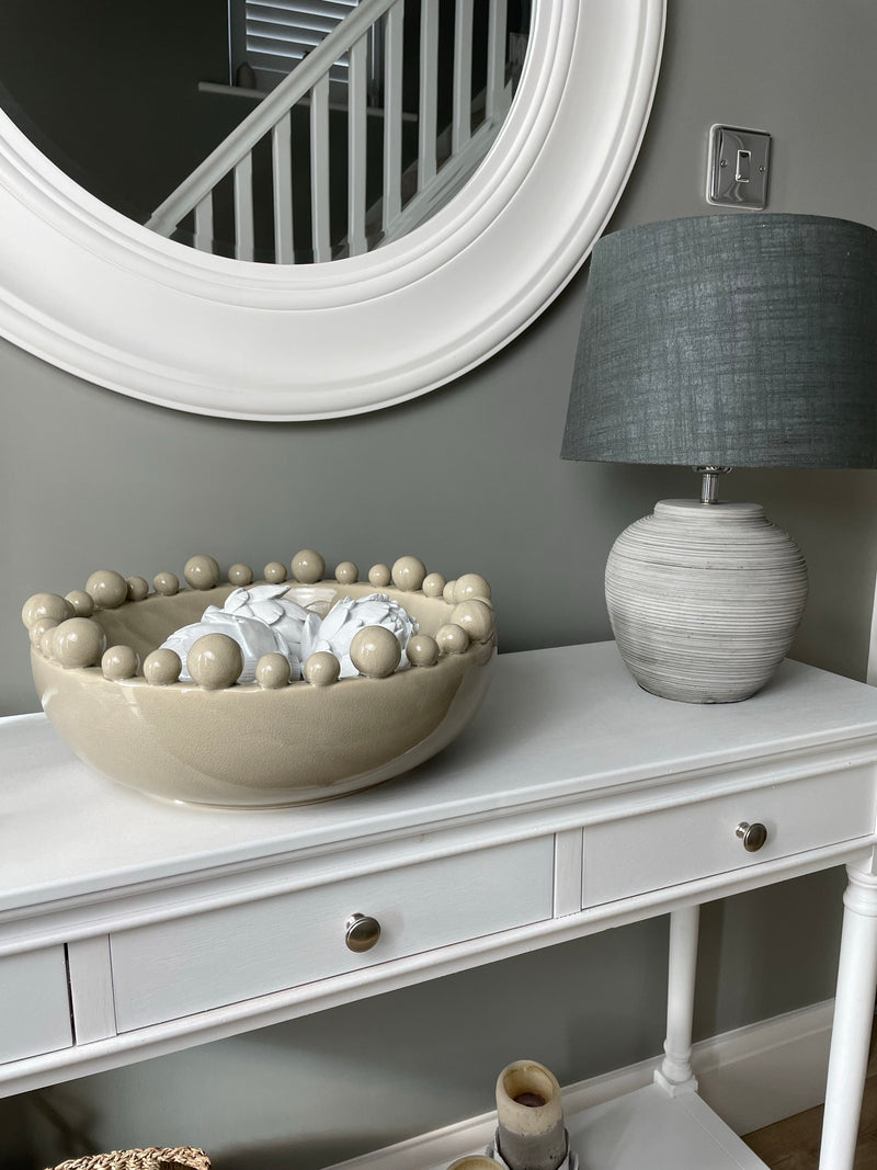 Cream Ceramic Bobble Bowl