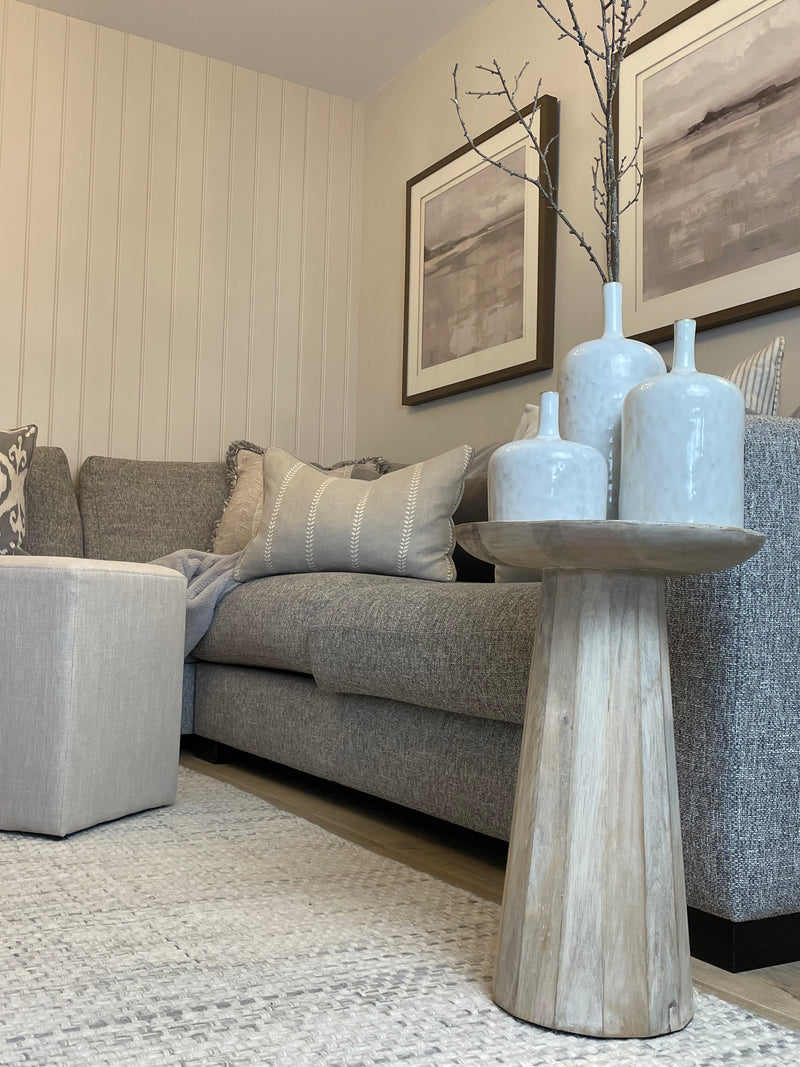 Danaway white wash wood edge side table