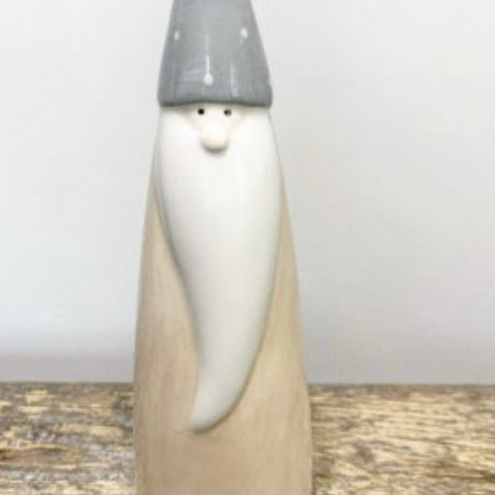 Medium tall Santa Gonk in beige and grey