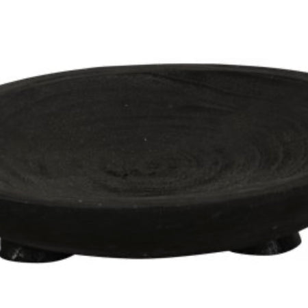 Black rustic wooden bowl