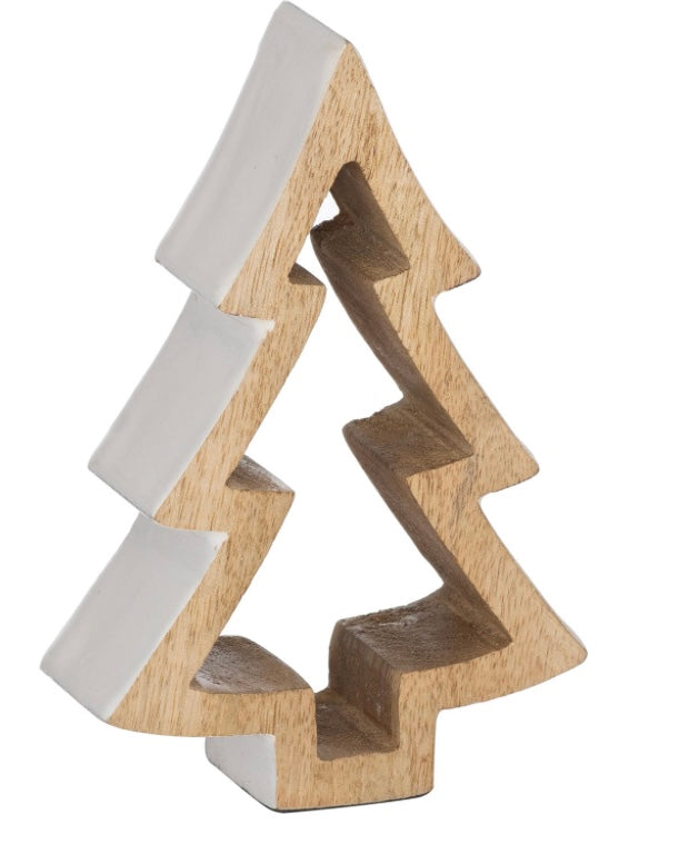 Chunky Standing Wooden Outline Christmas Tree, 2 Sizes