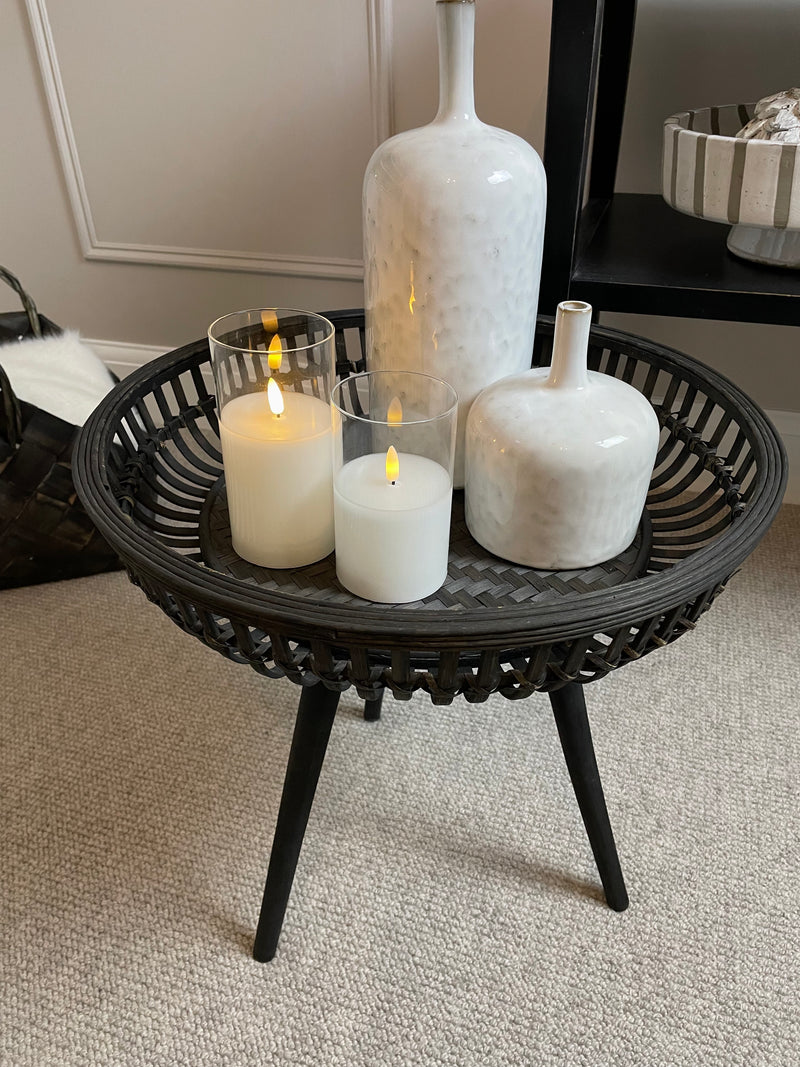 Large bamboo round side table